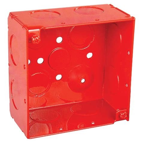 red junction box|red 4 square electrical boxes.